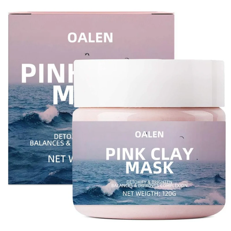 

120g Pink Clay Mud Facial Mask Shrink Pores Pimple Blackhead Refreshing Removal Skin Rejuvenate Tightening Cleaning Skin Care