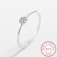 2022 new simple round full of diamonds couple ring for women geometric original genuine sterling silver anniversary gift jewelry