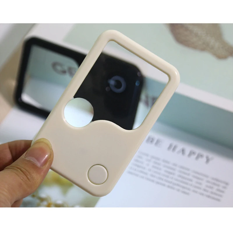 

2X 4X Double Focus Magnifier Mini Handheld Magnifying Glass Portable Pocket Magnifying Glass with Led Light For Elderly Reading