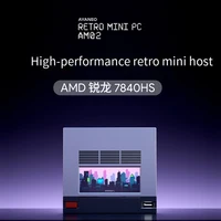 AYANEO ретро мини-ПК AM02, мини-хост AMD R7 7840HS, вторичный экран, дизайн, Ретро игровой настольный мини-ПК, компьютер-хост