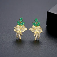 funmode jade earrings green natural stone fashion korean version creative minority design female fe385