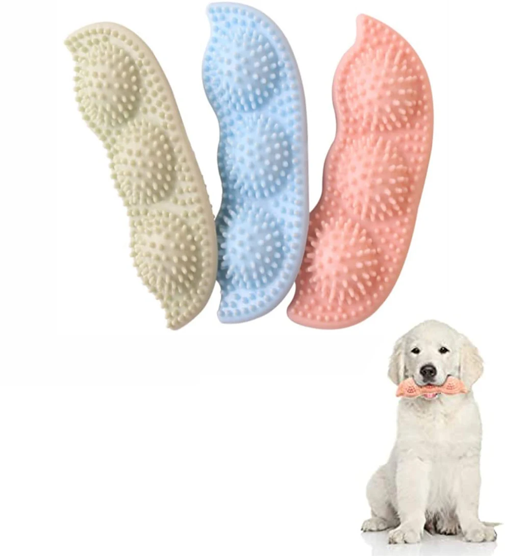

HOOPET Dog Teething Chew Toys Pea Shape Puppy Toothbrush 2-8 Months-Soothes Itchy Teeth and Painful-360°Puppy Teeth Cleaning
