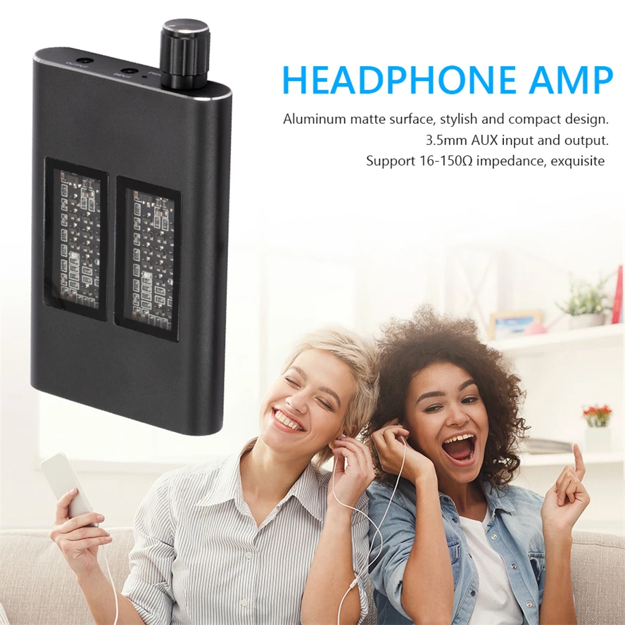 Earphone Amplifier Portable HIFI Audio 2 Stage Gain Switch Enhance Function Aux In Headphone Out For IPhone |
