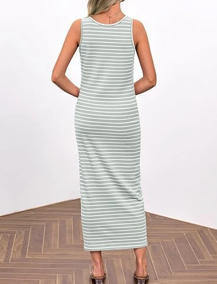 Женская летняя юбка-карандаш средней длины в полоску