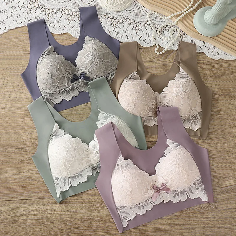 Женский мягкий бюстгальтер 2022 года привлекательный кружевной без косточек