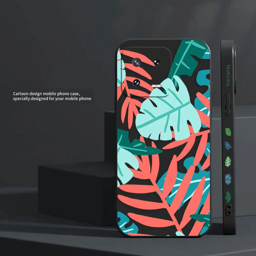 Leaves Patchwork Color Case For Xiaomi 13 12 12S 11 11T 10 10S 9 9SE 8 8SE Pro Ultra Lite Colour Liquid Case Cover Funda Cqoue