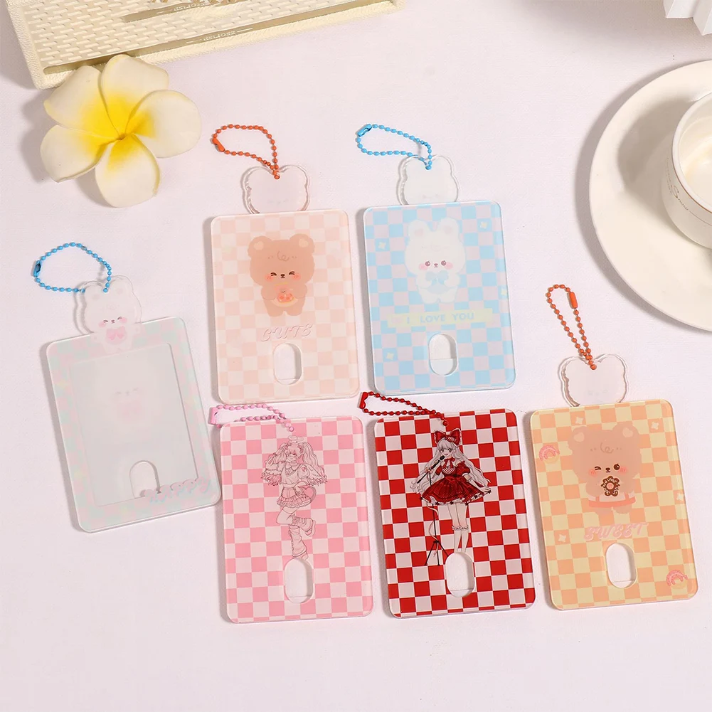 

New Kawaii Bus ID Card Holder Case Cute Bear Rabbit Business Bank Credit Card Cover For Student Kids Women Badge Bag Pendant