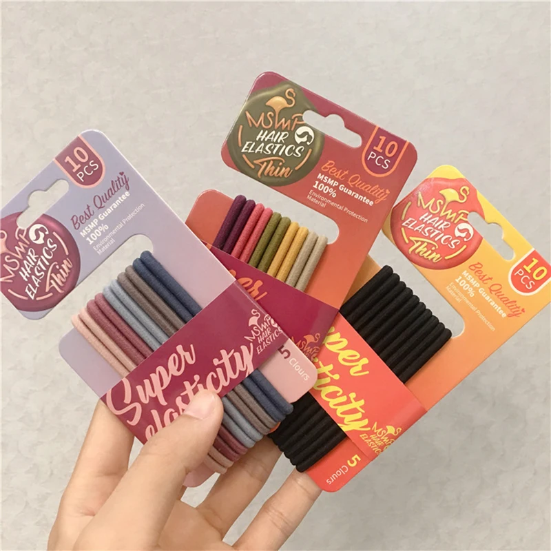 

10 шт., резинки для волос для девочек, разноцветные
