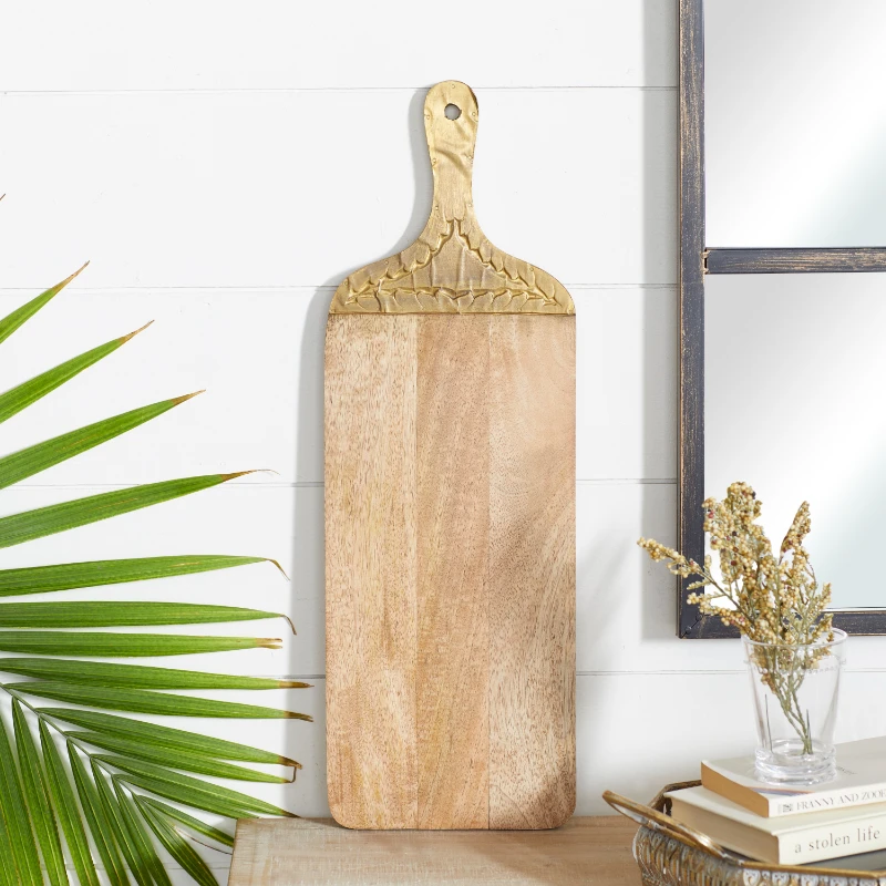 

23"W, 1"H Mango Wood Glam Cutting Board, Brown, 1 - Piece