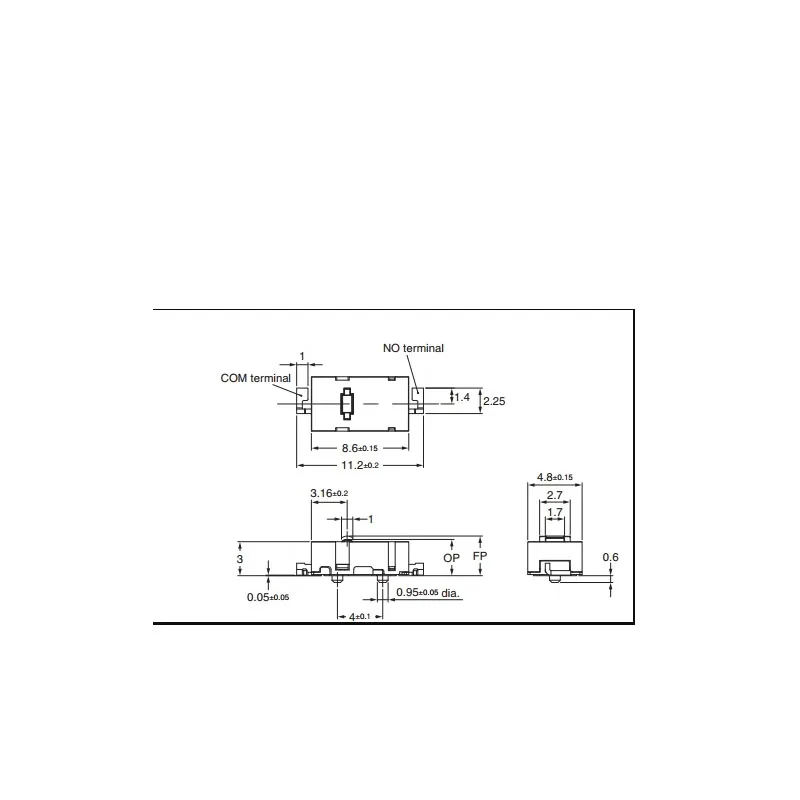 3 шт./лот 2-ногий синий точечный микропереключатель D2LS-21 M905 замена кнопки для ZIP