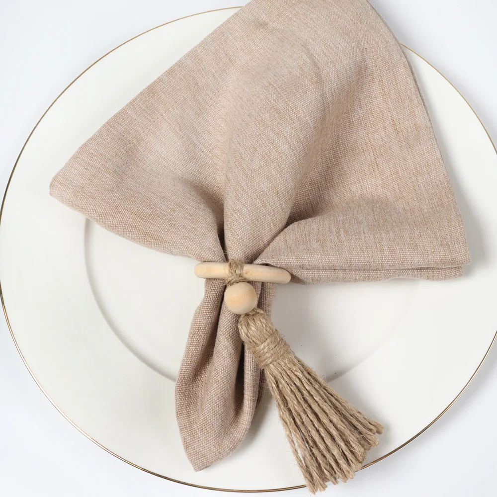 

6pcs new woven tassel Napkin Ring Hotel Banquet tableware table napkin ring home restaurant desktop decoration