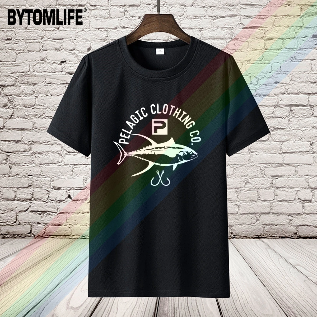 

2021 Men's Four Seasons Black Casual Street Fashion PELAGIC Fisher Offshore T-shirt Women's Cotton Tee Short Sleeve Hip Hop Tops