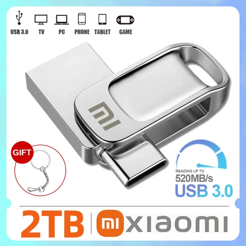 XIAOMI 2 ТБ USB Fast 3.0 Pen Drive Flash Drives Мини-флешка 1 512 ГБ Cle USB-накопитель U-диск для ТВ ПК