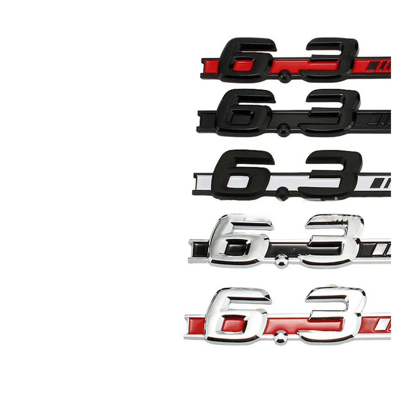 

1X ABS Chrome Matte Glossy Black Red 6.3 Fender Emblem Badge Car sticker for Mercedes Benz AMG W207 W211 W212 W204 W205 C63 E63