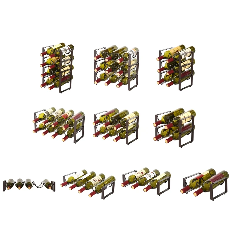 

Y1QB Standing Bottles Holder Organizer Elegant Wine Rack Grape Wine Shelf Display Bar Easy to Use for Champagne and Red Wines