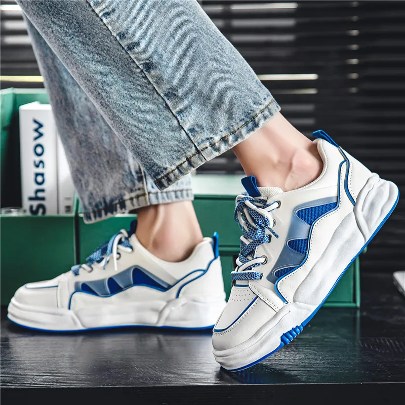 

Men Skate Shoes Casual Shoes New Fashion Breathable Men's Summer White Shoes Men's Colorblock Cutout Shoes