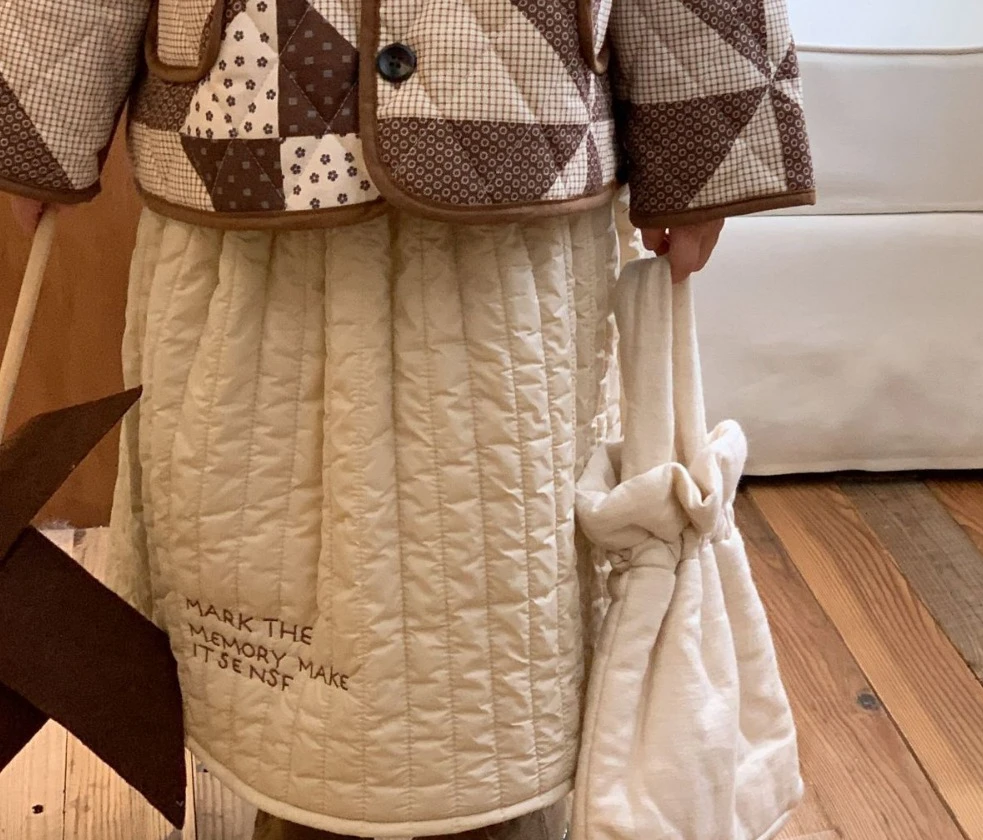 

Skirts Autumn Winter New Korea Childrens Clothing Korean Cotton Embroidery Girls Striped 2023 Elastic Waist Active