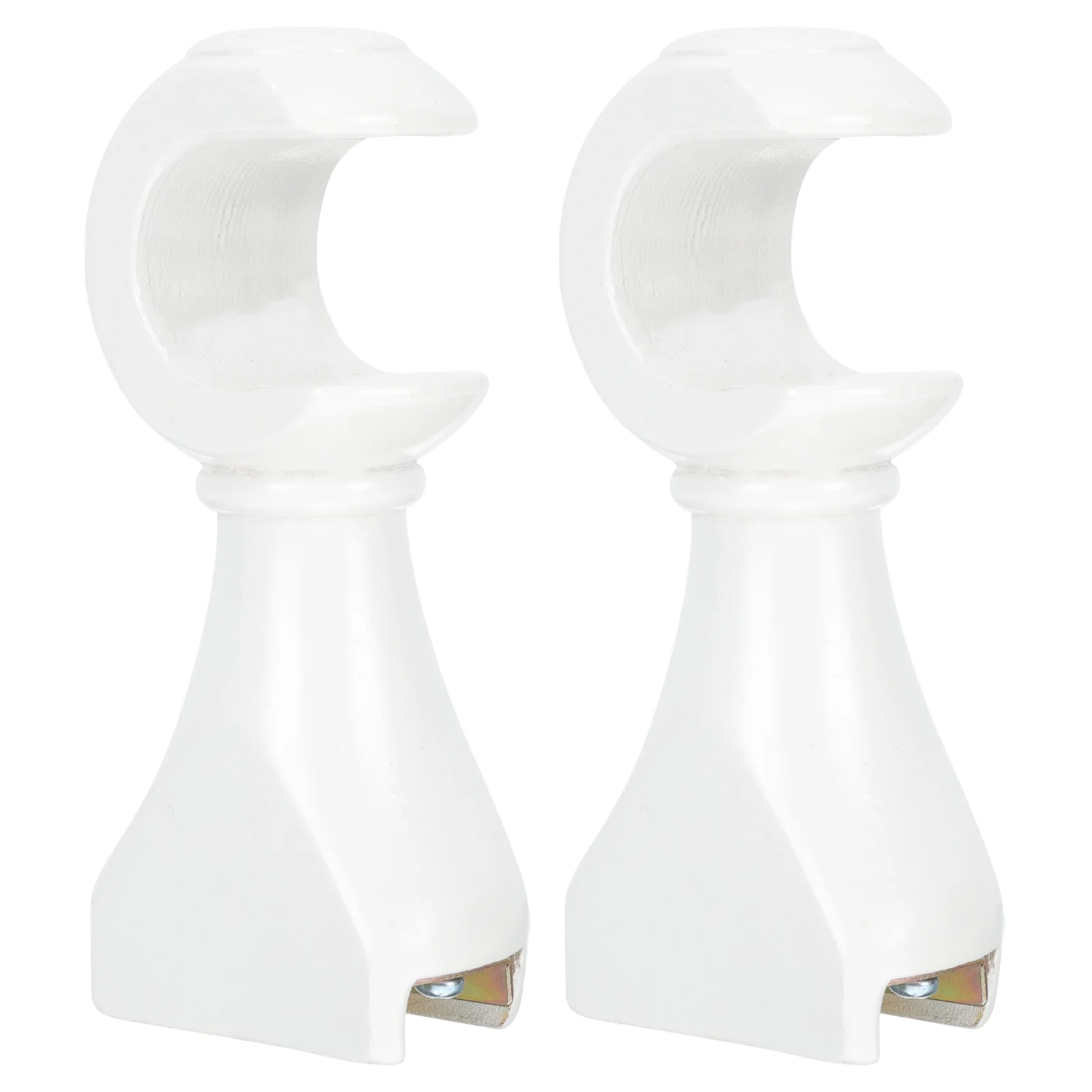 

2 Pcs Curtain Rod Mount Bracket Racks Wooden Holder Drapery Hooks Shower Hanger Wall