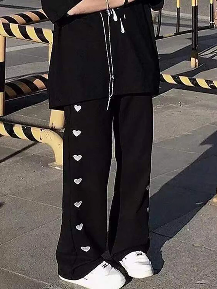 

New Harajuku Pants Women Black High Waist Wide Leg y2k Pant Fashion Baggy Vintage Sweatpants Wide Trousers for Women Streetwear
