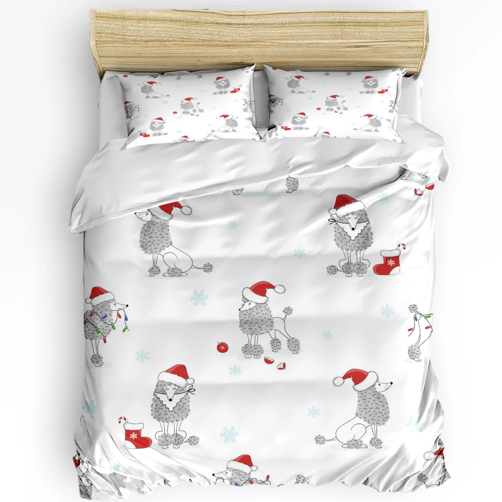 

Рождественский Комплект постельного белья с изображением животных собаки, пододеяльник, постельное белье, домашнее кресло, наволочки, спальный комплект постельного белья, без простыни