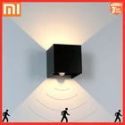 Светодиодный настенный светильник XIAOMI с датчиком движения, IP65, водонепроницаемый уличный комнатный настенный светильник для сада, алюминиевая лампа
