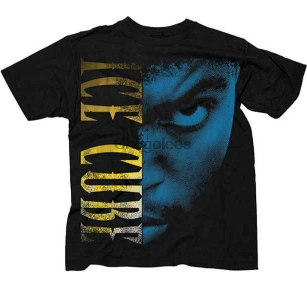 Ледяной куб половина лица NWA фильм гангстер хип-хоп музыка футболка S-3XL |