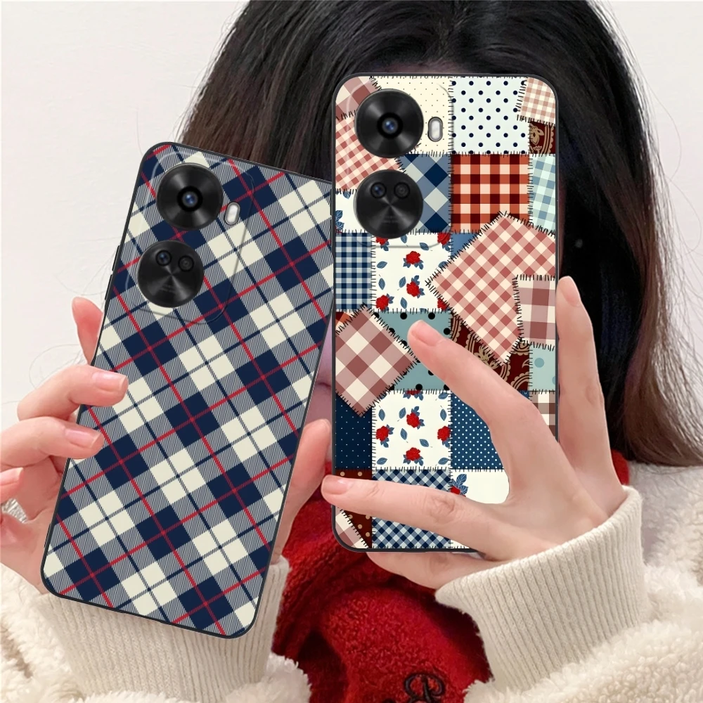 Чехол для мобильного телефона с решетчатой текстурой сетки Huawei Nova 12 11 10 9 8 7 Pro SE 5G