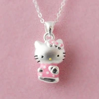 kawaii new sanrio cartoon hellokittys999 pure silver pendant sterling silver necklace pendant children baby cute princess gift