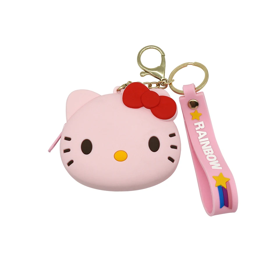Kawaii Mini Wallet Cute Keychain Pendant Silicone Bag Cartoonwallet  Figure Earphone Storage Bag  2023New
