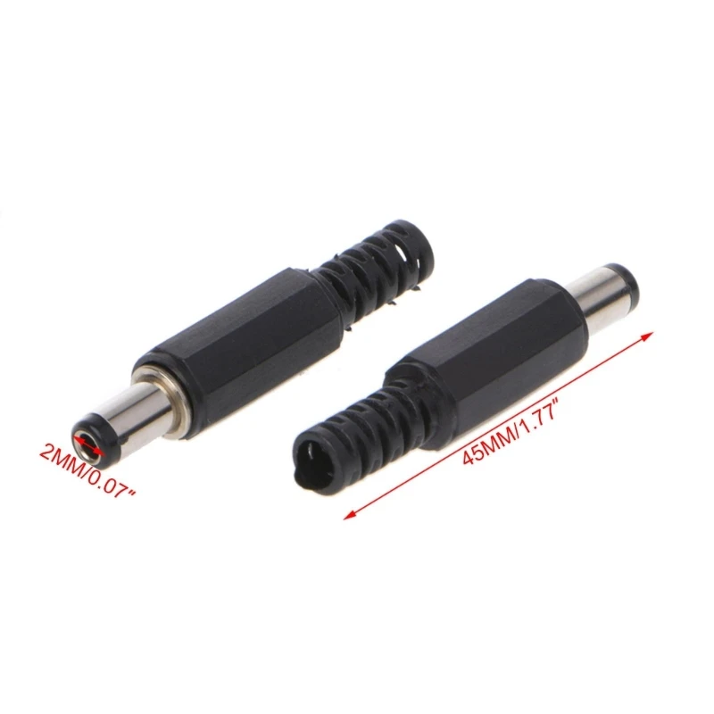 

10 Pcs 5.5x2.1mm Male for Dc In-Line Plug Socket Connector Adapter Plastic