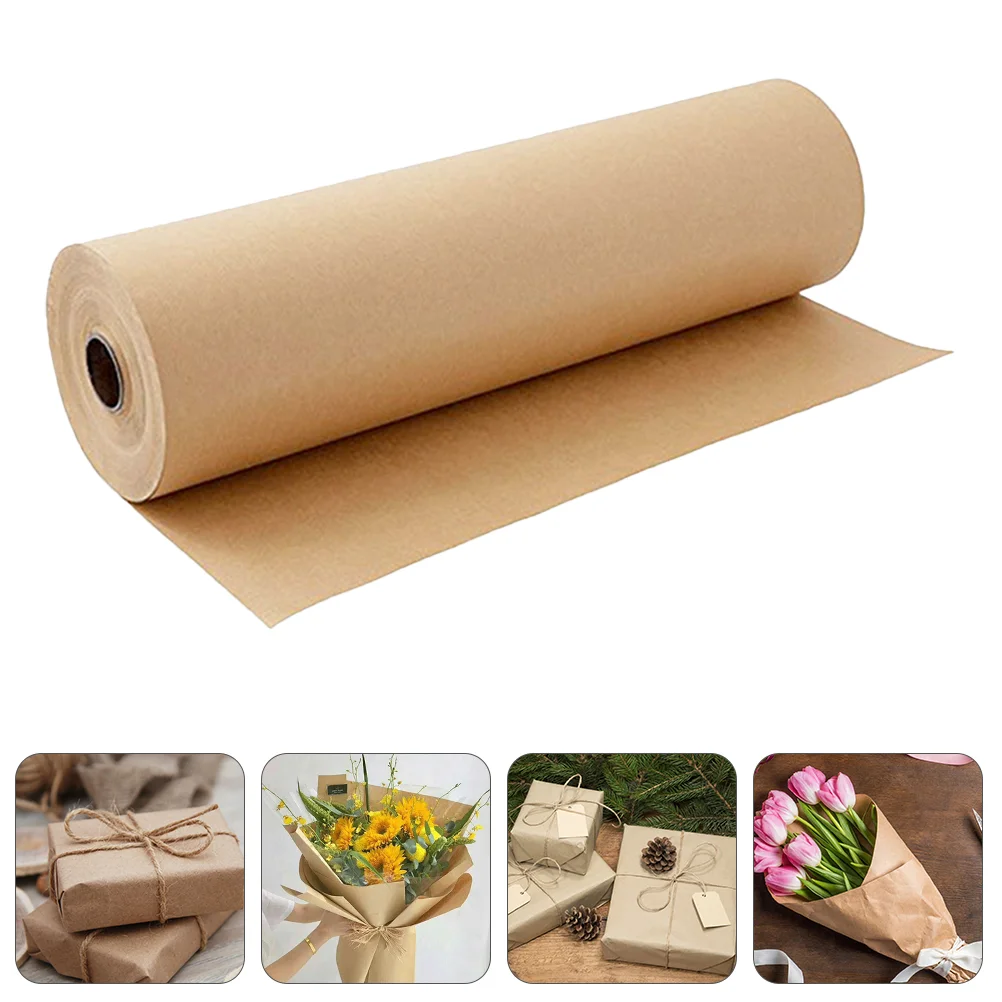 

1 Roll Practical Delicate Wrapping Kraft Paper Gift Packing Paper Package Kraft Paper