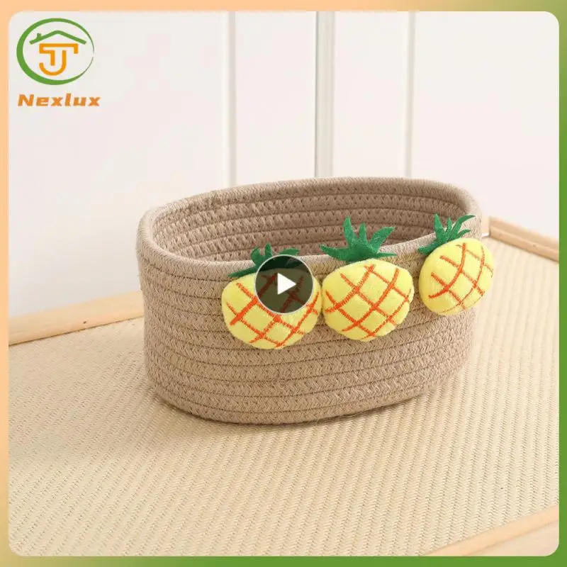 

Organizers Handmade Woven Storage Box Key Remote Control Storage Basket Sundries Organize Basket Toys Sundries Basket Houseware