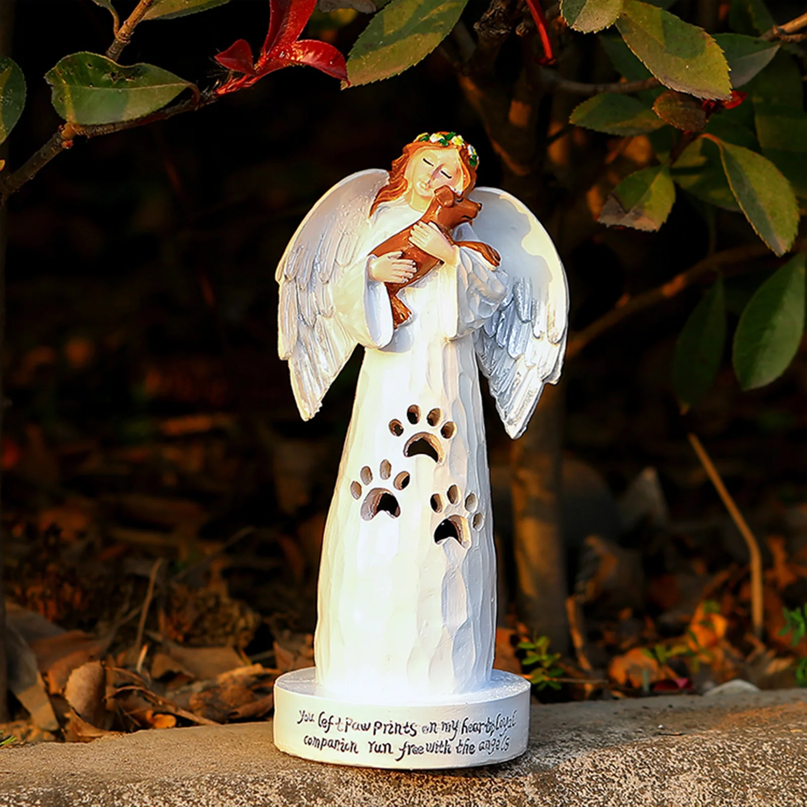 

Подсвечник с изображением ангела и собаки, светодиодная статуя из смолы в скандинавском стиле, украшение для дома и рабочего стола