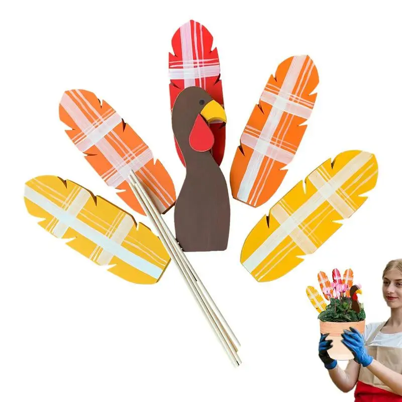 

Standing Turkey Decoration Turkey Wood Garden Decor Turkey Garden Decoration Insert Thanksgiving Turkey Decor For Thanksgiving