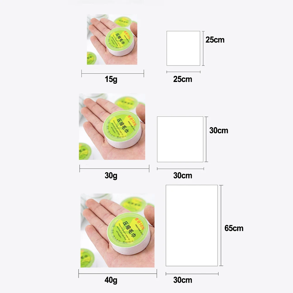 

5Pcs Disposable Compressed Face/Bath Towel Tablets Remover Wipes Portable Cotton Compressed Towel Outdoor Travel