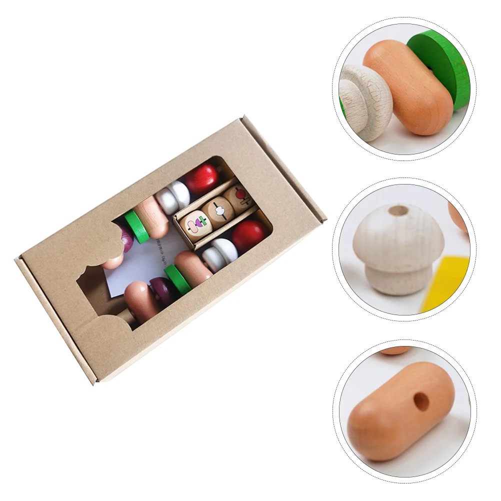 

1 Set Wooden Kebab Sausage Children's Early Education Educational Toys