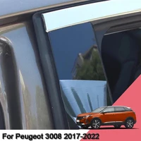 car styling pvc car window pillar trim sticker middle bc column sticker external auto accessories fit for peugeot 3008 2017 2022