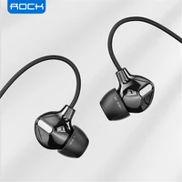 ROCK Ear Obsidian Stereo Earphones 3 5mm Immersive Headset for iPhone iPad Samsung Luxury Earbuds With Mic Wired Earphone
