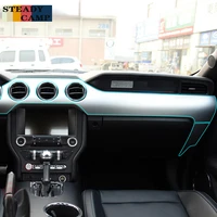 car styling center console tpu interior cover trim transparent protective film sticker for ford mustang 2015 2017 accessories