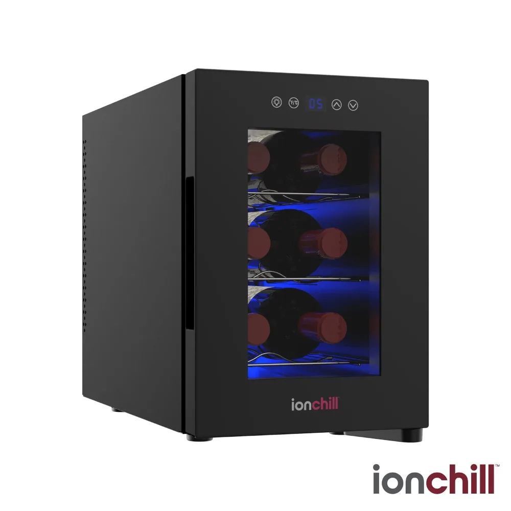 

Кулер для вина Ionchill на 6 бутылок, новый стандартный дверной мини-холодильник с винной стойкой и температурой. Управление, 9,75 дюйма