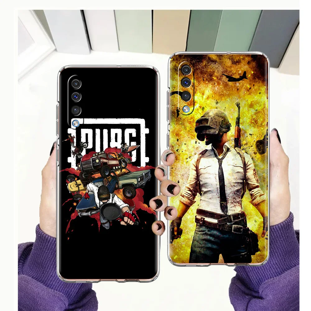 

Game PUBG Luxury Transparent Phone Case for Samsung Galaxy A12 A02 A03S A50 A70 A40 A10 A20 A30 Cover Silicone Shell Coque TPU