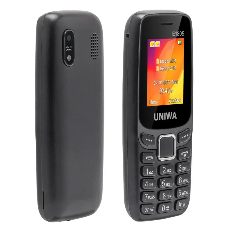 Телефон мобильный UNIWA E1805 GSM с двумя SIM-картами 2G 1 77 дюйма MP3 MP4 FM-радио громкий