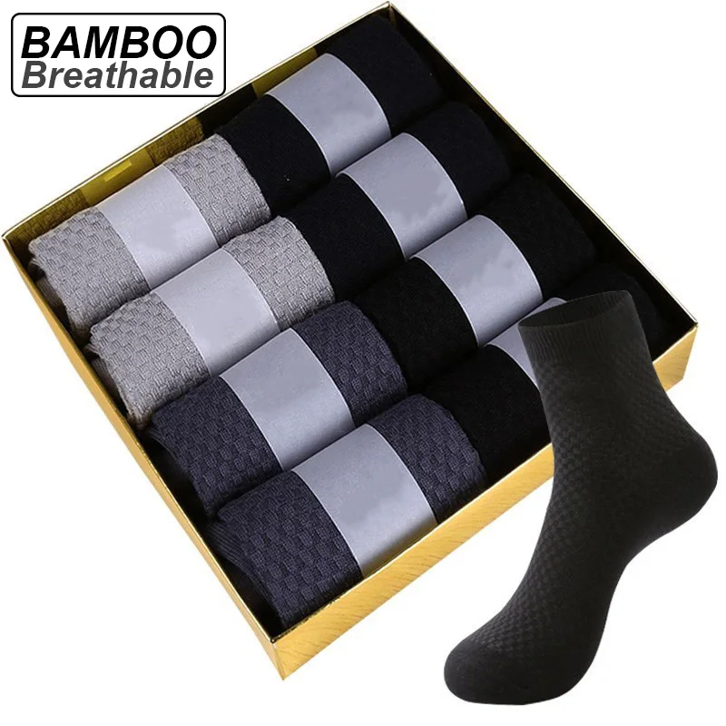

Носки мужские большие черные длинные, брендовые компрессионные дышащие мужские носки из бамбукового волокна, ZTOET дезодорирующие