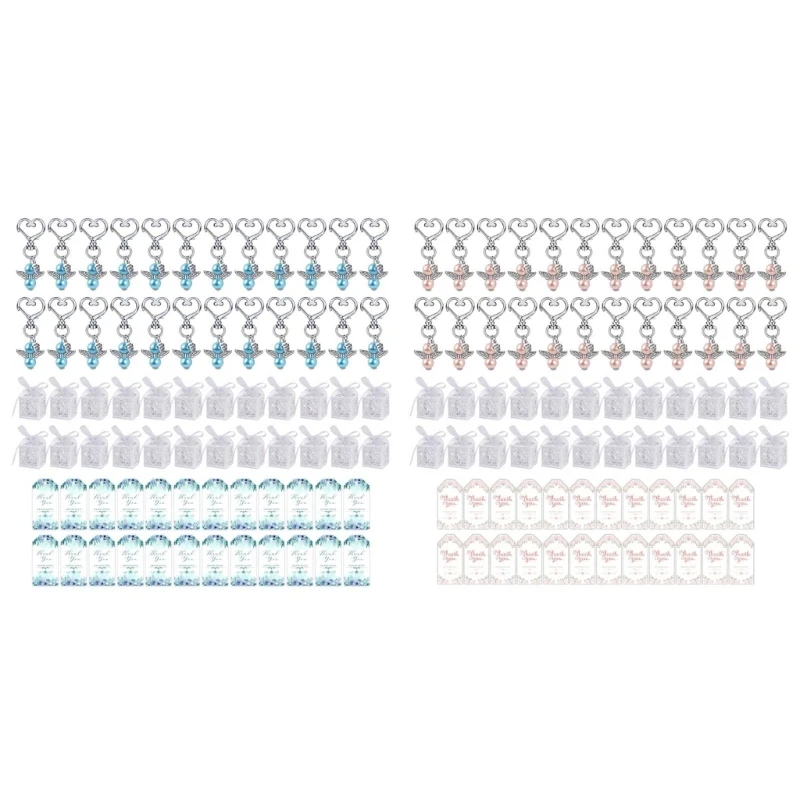

24pcs Keychain Thank You Tags Guest Return for Baby Shower Bridal Shower Wedding F1FB