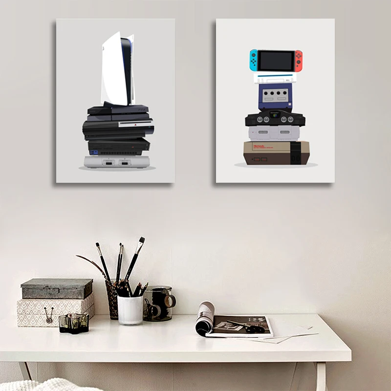

Gaming Print Retro Wall Art Canvas Painting Gamer Gift Video Game Vintage Poster Gamepad Controller Picture Boys Kids Room Decor