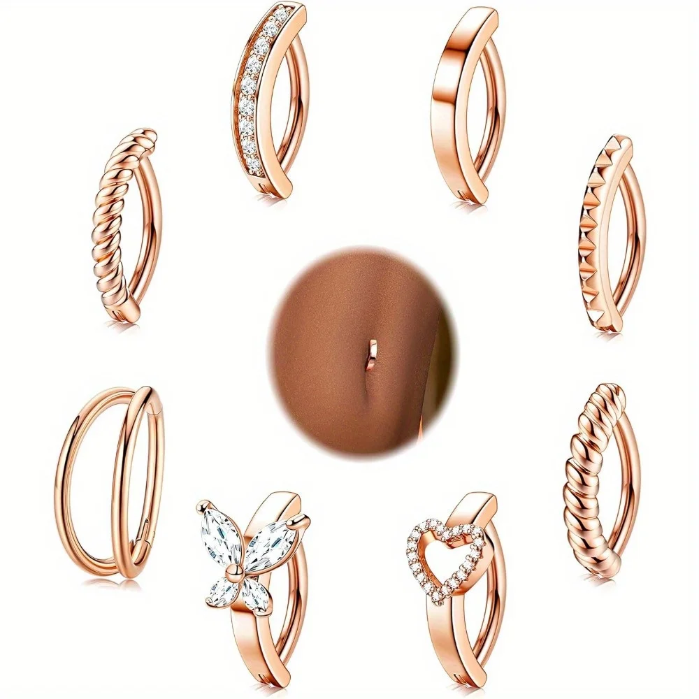 1 шт. кольцо для пирсинга пупка из хирургической стали