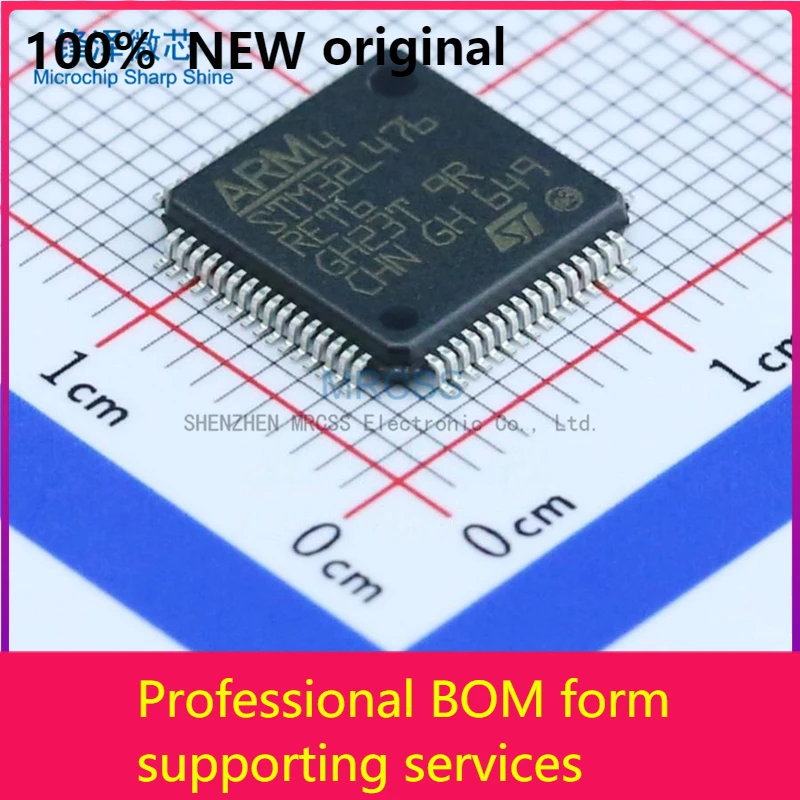 

MCU 32-Bit STM32 ARM Cortex M4 RISC 512KB Flash 1.8V/2.5V/3.3V 64-Pin LQFP Tray - Trays STM32L476RET6 100% original