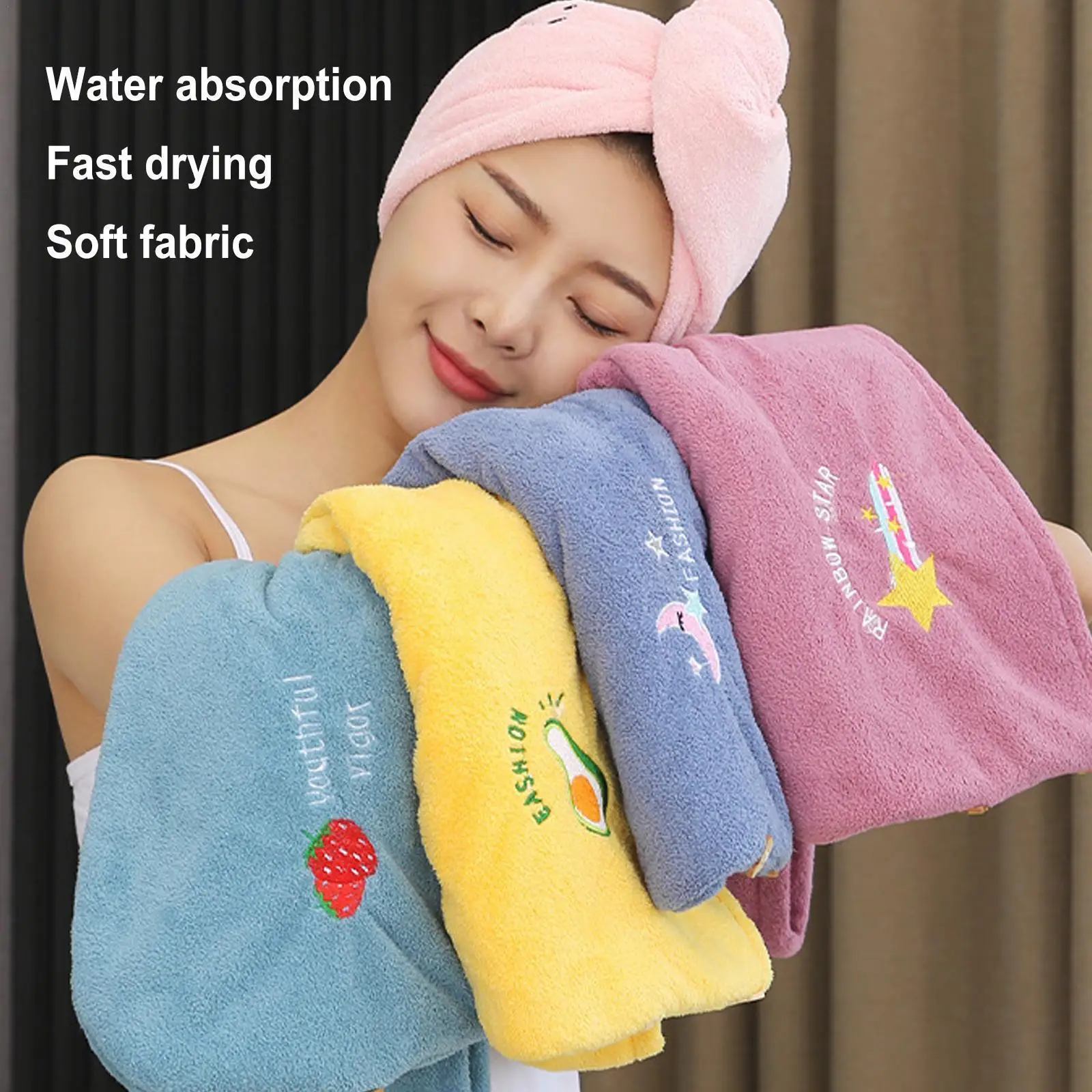 

Women Girl Towels Bathroom Microfiber Towel Rapid Drying Lady Bath Towel Towel Hair Wrap Turban Magic Shower Head O5H4