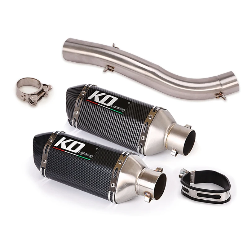 Motorcycle Exhaust System Mid Link Tube Slip On 51mm Mufflers Tail Pipe Removable DB Killer For Ducati Scrambler 800 821