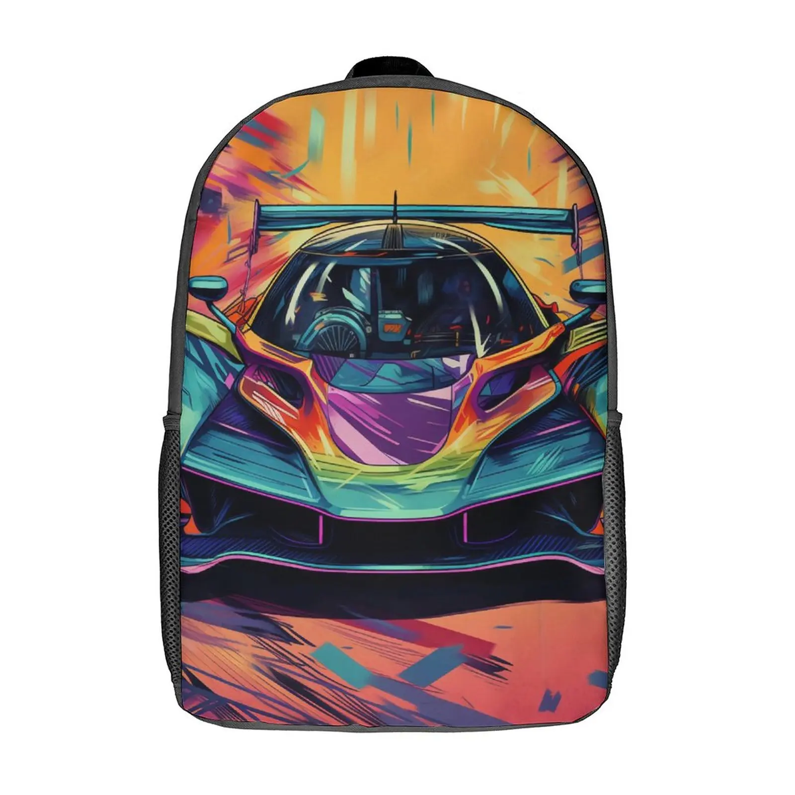 

Dazzling Sports Car Backpack Wall Graffiti Various Styles Modern Backpacks Travel Breathable School Bags High Quality Rucksack